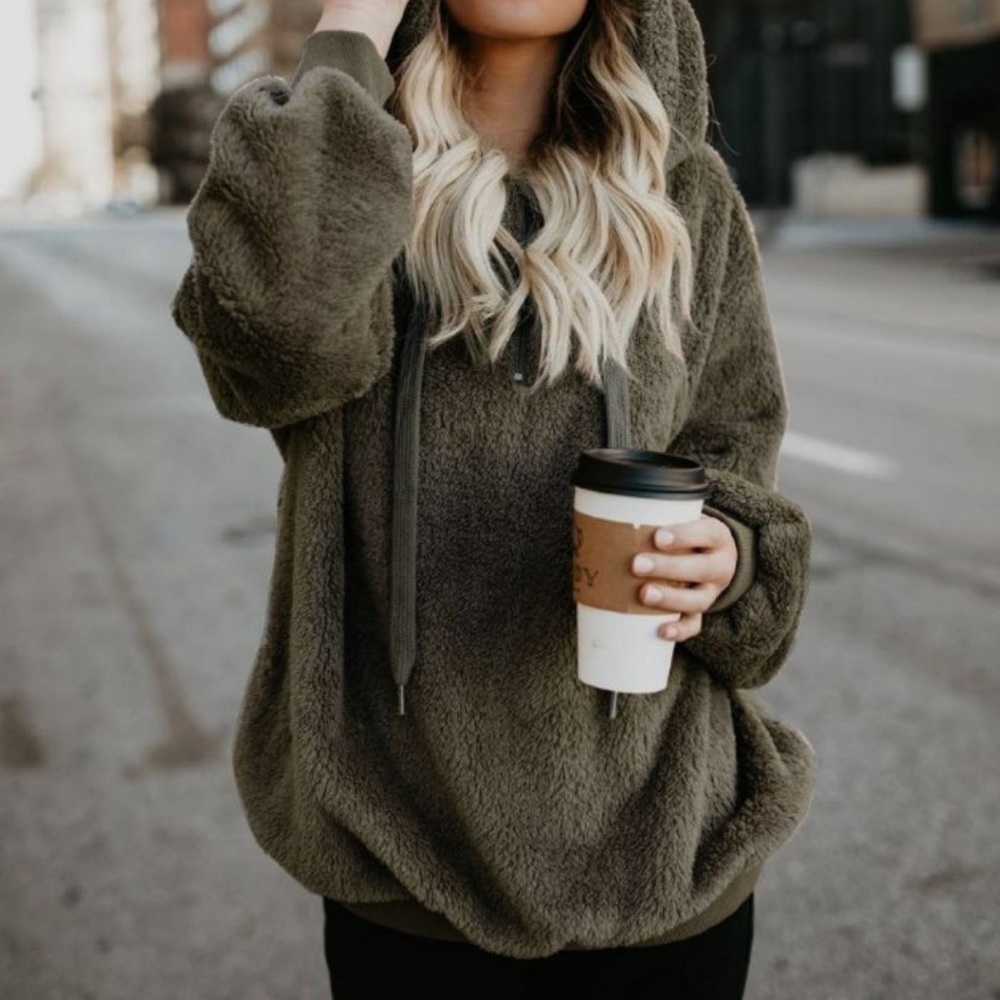 Cozy Escape Quarter Zip Teddy Hoodie
